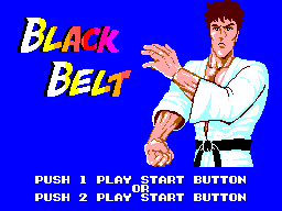 Black Belt title screen for Sega Master System
